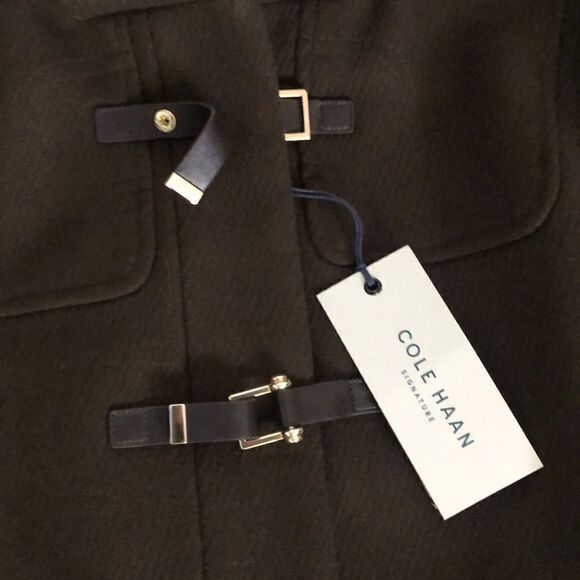 Cole Haan Women's Signature Hooded Wool Duffle Coat Brown/Loden Size 4 NWT - Picture 6 of 9